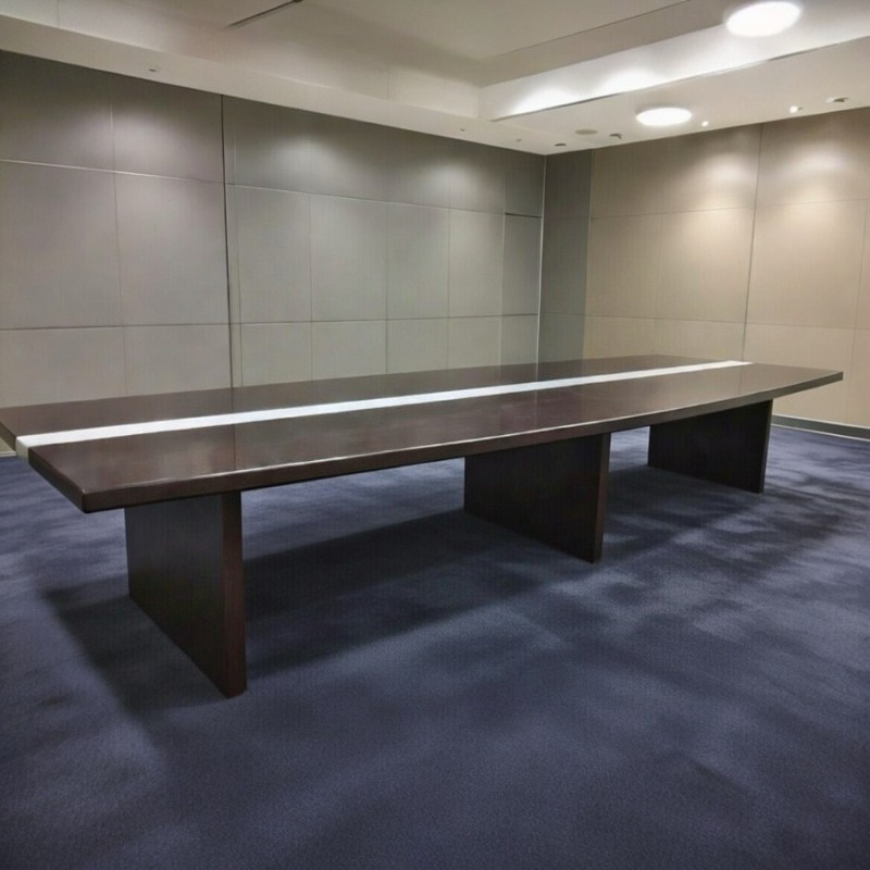 木製船型長方型會議桌